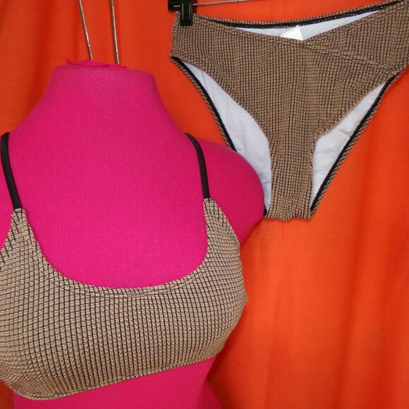 Cupshe NWT Rib Mineral Wash Scoop Neck Top & Hipster Bikini Set Sz M - Picture 10 of 10